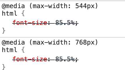 ตัวอย่างของ media query ที่อยู่ในโค้ด CSS ของเว็บไซต์